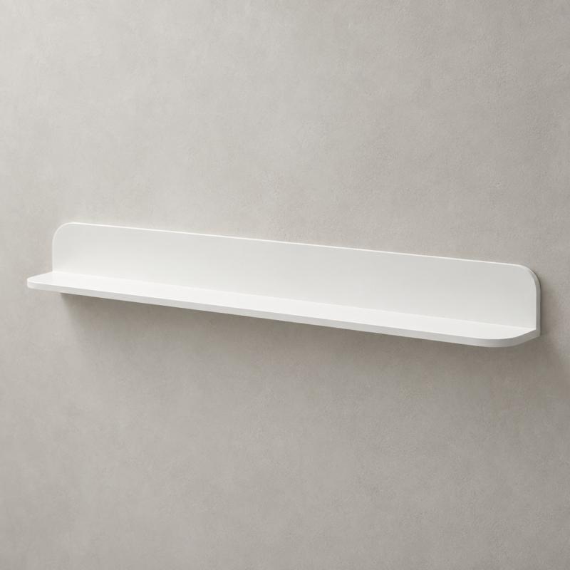 Solid-S Planchet plank mat wit douchekorf 120x12cm solid surface incl. blinde bevestiging 1208953449